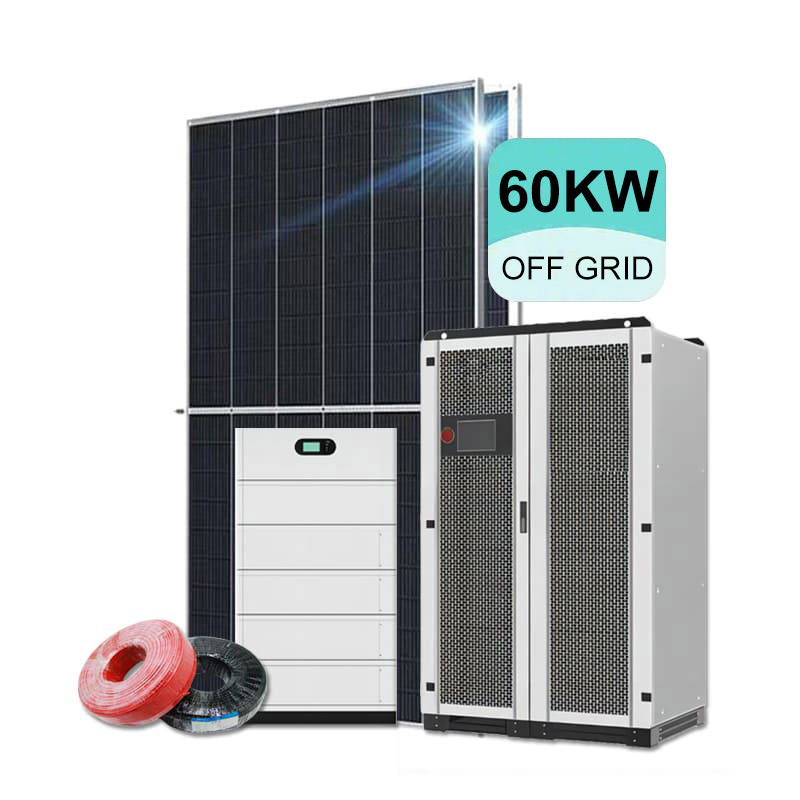 Sistem tenaga surya Off grid 60KW untuk penggunaan Komersial Set lengkap -Koodsun